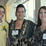 Action Hero Award Recipient Christian Olivo, JEC Graduate/AllCom Credit Union; Michelle Ramirez, WCAC GED Instructor; and Debbie Loewe, Imperial Distributors.