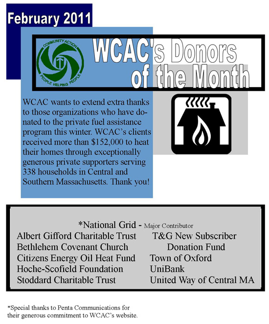 Donor of the Month - February 2011