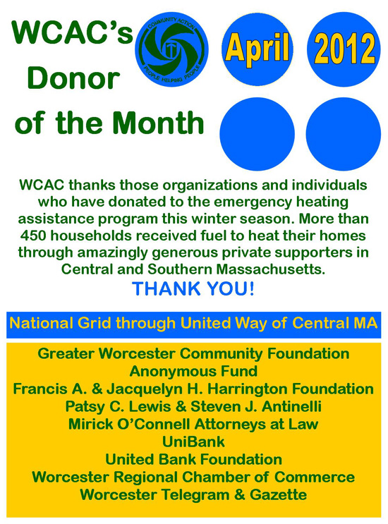 Donor of the Month - April 2012
