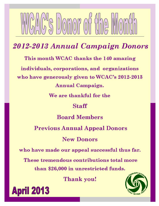 Donor of the Month - April 2013